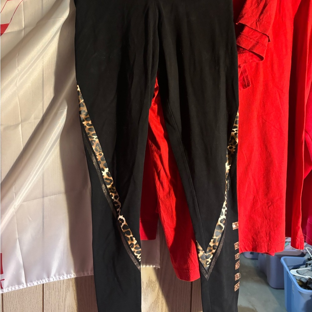 VS PINK CHEETAH BLING LEGGINGS SZ SM